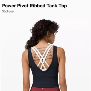 Black size 6 power pivot lulu tank top
